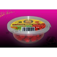 LK Baits Rohlíkové boilies ve Fluoro práškovém dipu 14mm Wild Strawberry