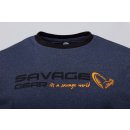 Savage Gear triko Signature Logo T-Shirt Blue Melange