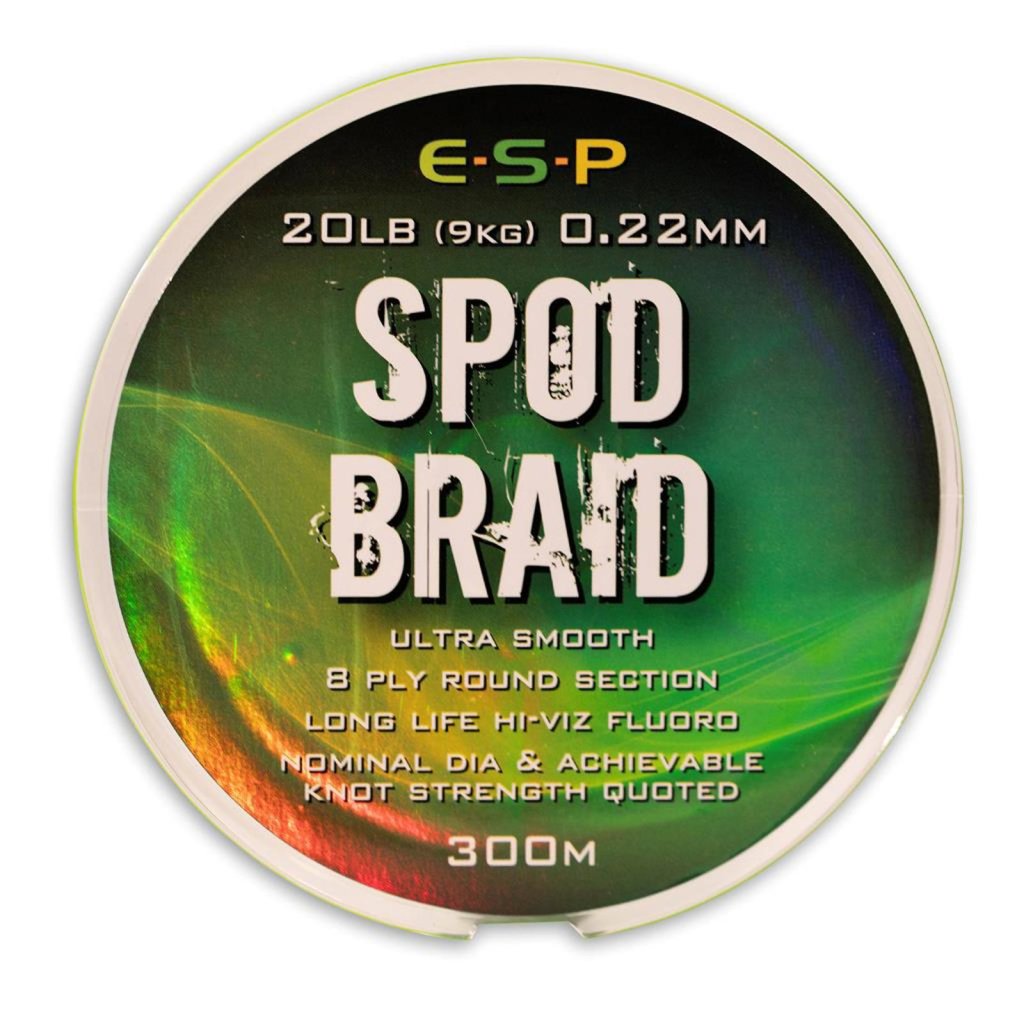 Levně ESP Spod Braid - splétaná šňůra Fluo Zelená 300m 0,22mm- 9kg