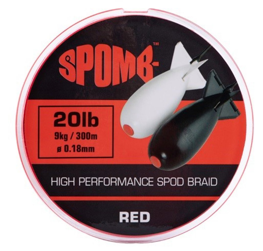 Levně Spomb splétaná šňůra Spod Braid 300m 0,18mm 9kg Červená