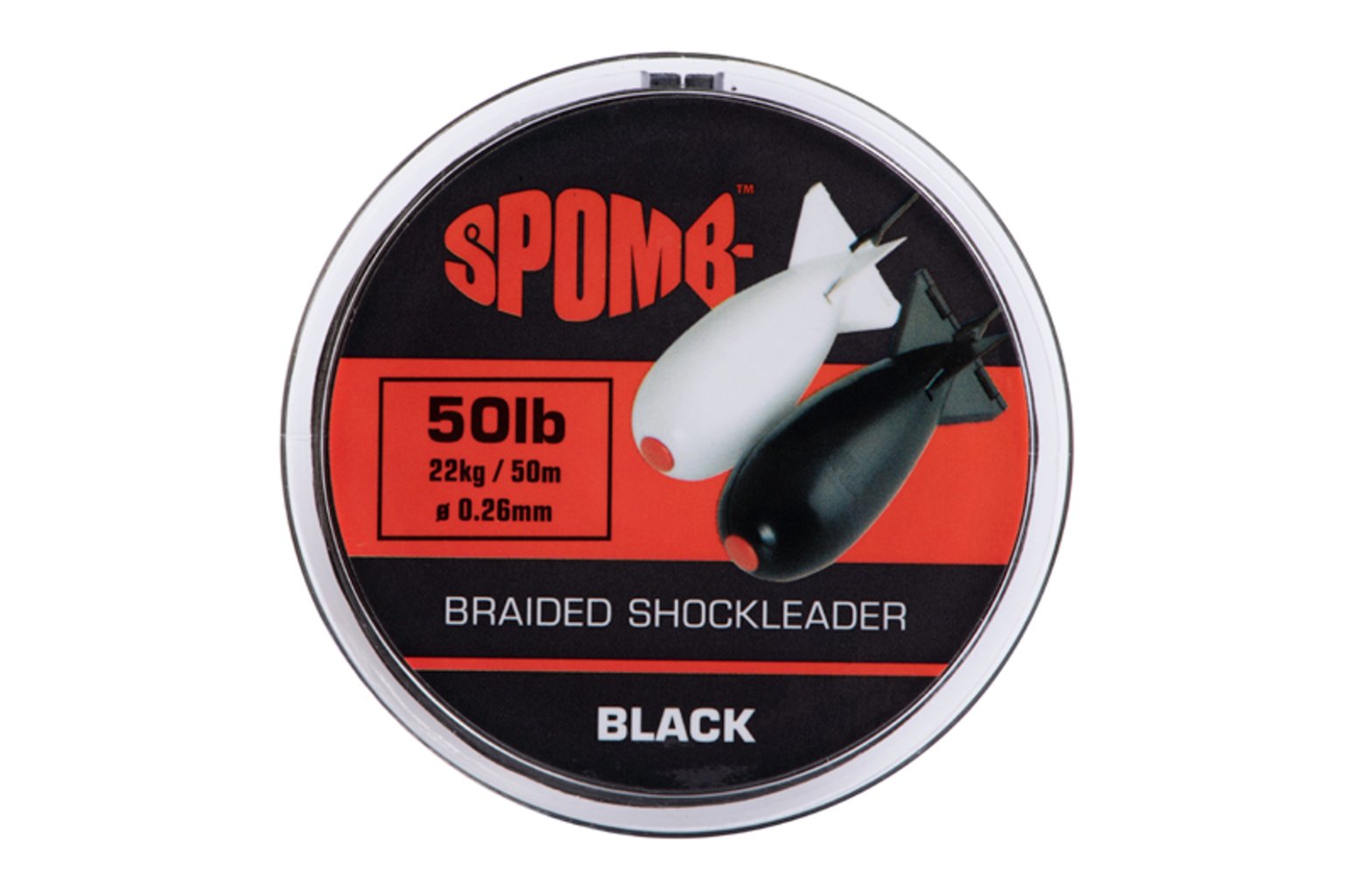 Levně Spomb šoková šňůra Braided Shockleader 50m 0,26mm 22kg černá