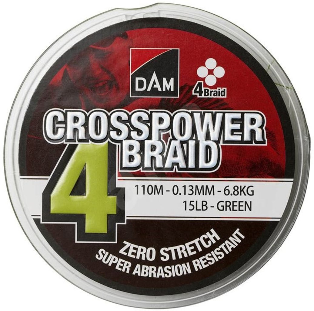 Levně DAM pletená šňůra Crosspower 4-Braid 150m 0.13mm 6,8kg GREEN