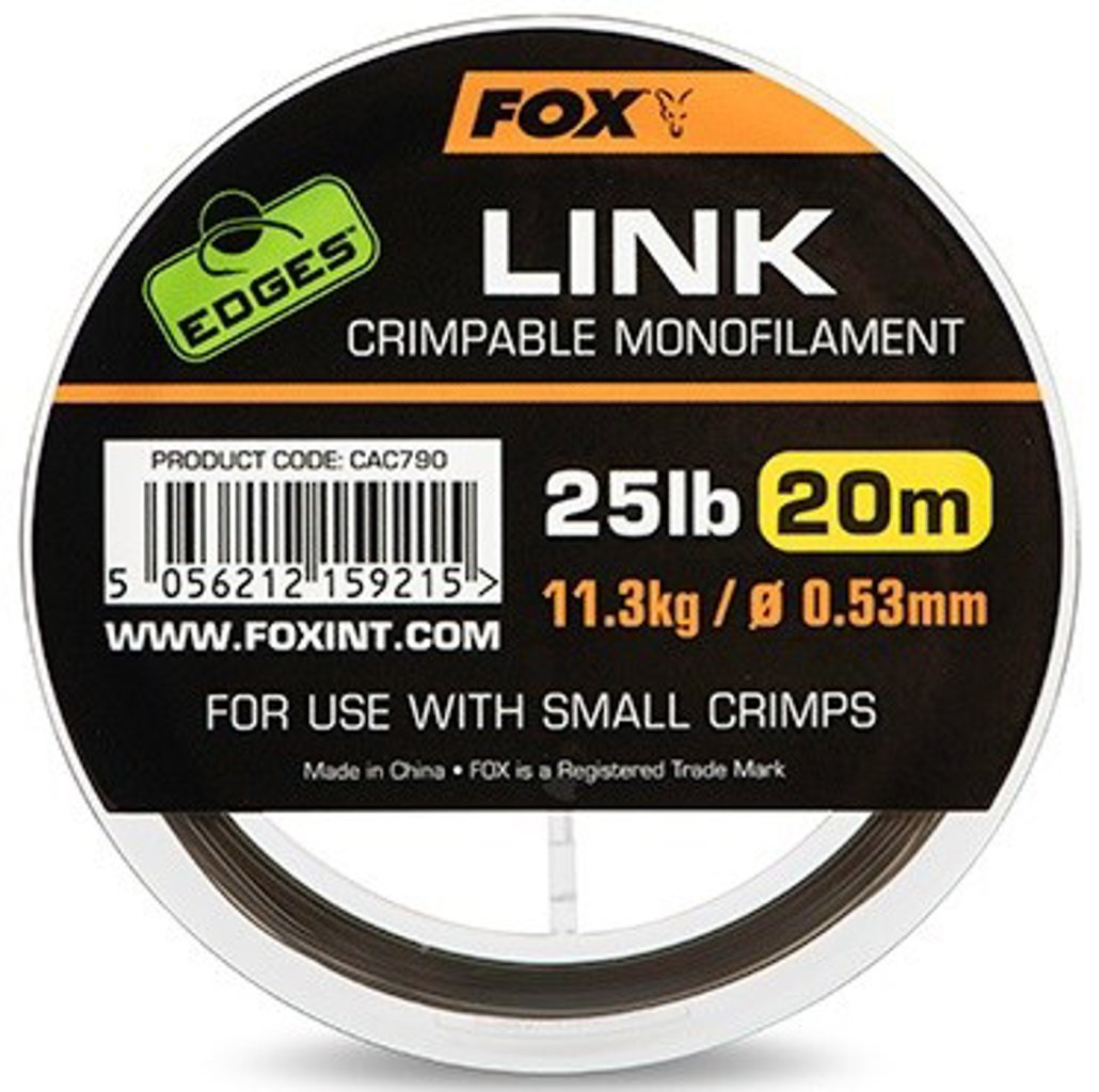 Levně Fox návazcový vlasec Edges Link Trans Khaki Mono 20m 25lb 0,53mm