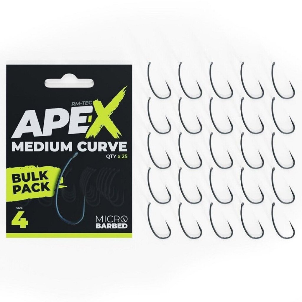 Levně RidgeMonkey háčky Ape-X Medium Curve Barbed Bulk Pack 25 ks vel.4