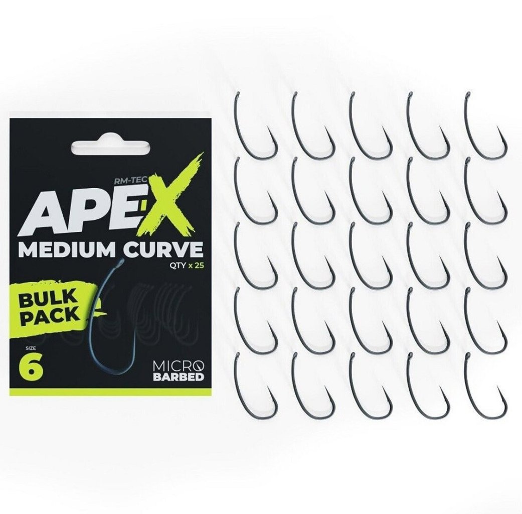 Levně RidgeMonkey háčky Ape-X Medium Curve Barbed Bulk Pack 25 ks vel.6
