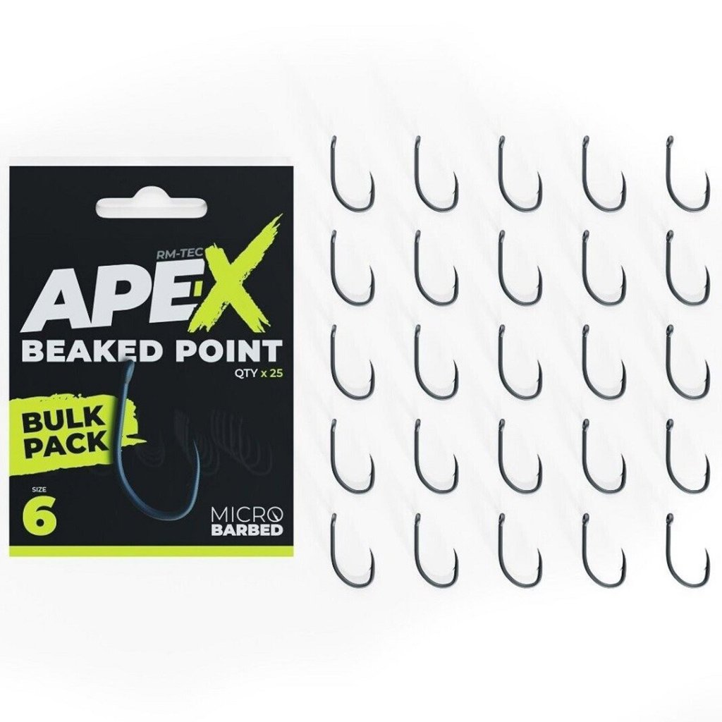 Levně RidgeMonkey háčky Ape-X Beaked Point Barbed Bulk Pack 25 ks vel.6