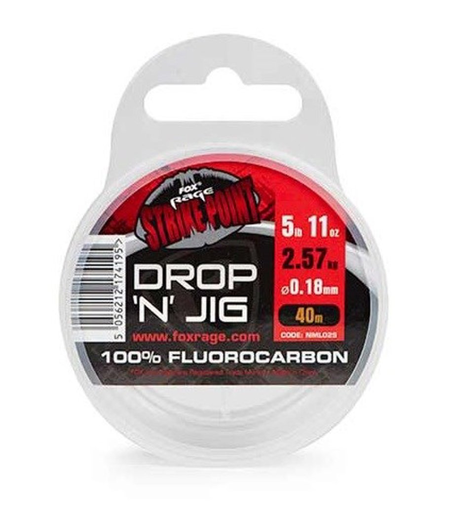 Levně Fox Rage Fluorocarbon Strike Point Drop N Jig Line 40m 0,25mm 9,37lb