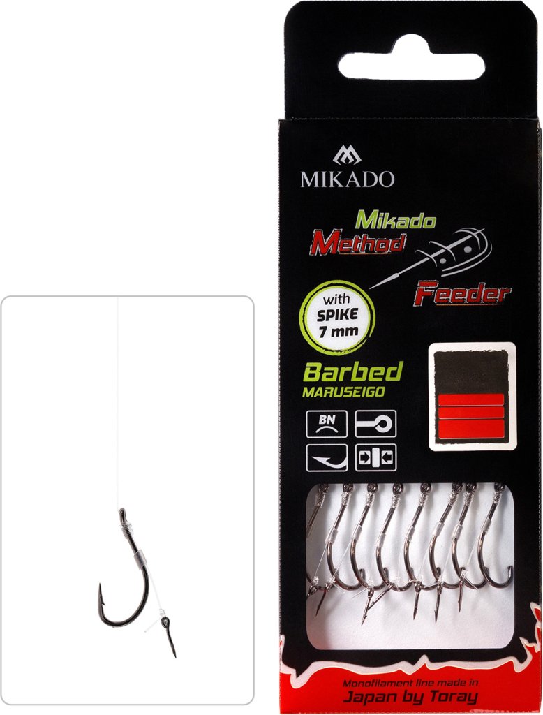 Levně Mikado návazec Method Feeder s jehlou háček vel. 12, vlasec 0.23mm/10cm - 8 ks
