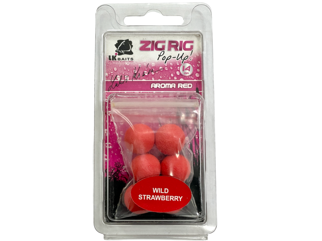 LK Baits ZIG RIG Pop–Up 14 mm – Wild Strawberry