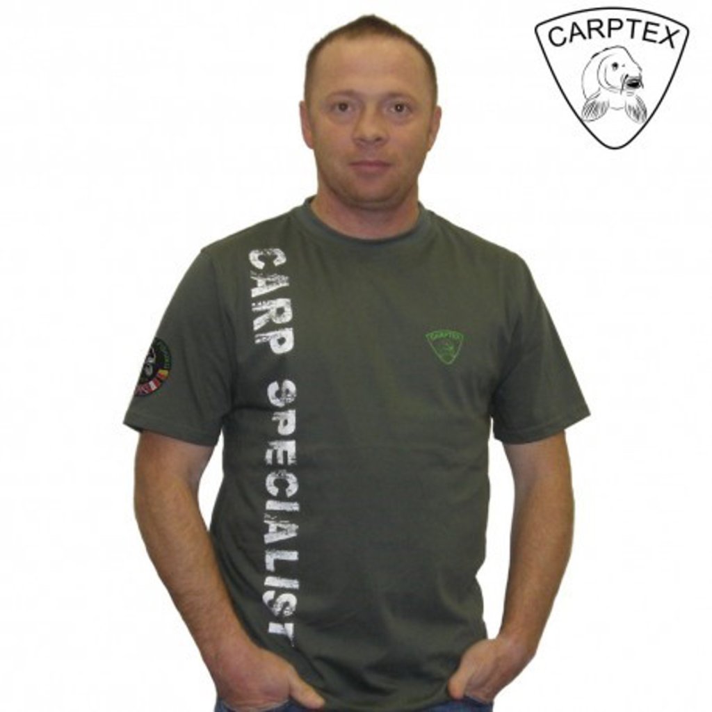 Levně Carptex pánské polo Carp Specialist - Khaki-XL