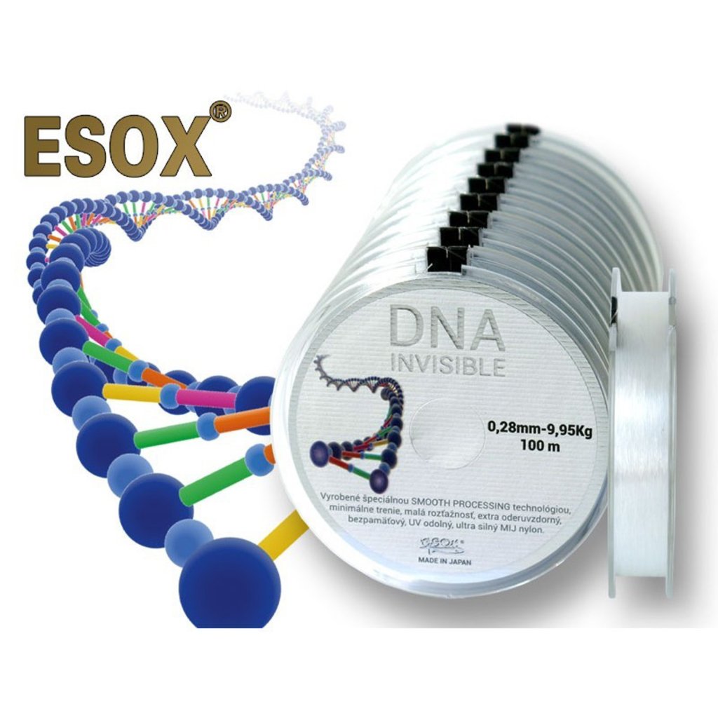 Levně E-SOX vlasec DNA Invisible 0,16mm-3,30kg/100m