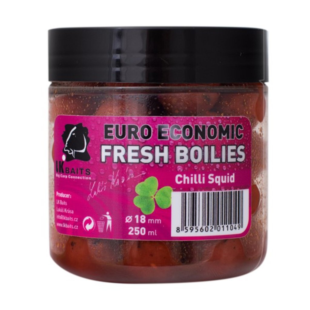 Levně LK Baits Fresh Boilie Euro Economic Chilli Squid 18mm 250ml