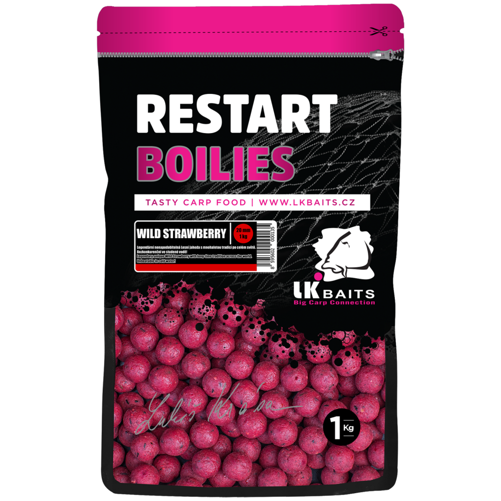 Levně LK Baits ReStart Boilies Wild Strawberry 14mm, 1kg