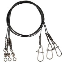 Savage Gear ocelové lanko Black7 Trace 40cm 0,60mm 25kg Swivel/Needle 3ks