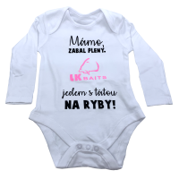 LK Baits body dlouhý rukáv 0-3 měsíců Mámo zabal pleny růžový nápis