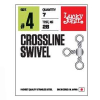 Lucky John obratlíky Crossline Swivel vel. 4 6ks
