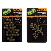 Fox Edges gumové korálky Tapered Bore Beads Trans Khaki 6mm