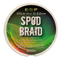 ESP Spod Braid - splétaná šňůra Fluo Zelená 300m 0,22mm- 9kg