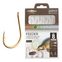 Mikado navázáné Háčky SENSUAL FEEDER vel. 6 G zlatý 0.14mm 50cm 10ks