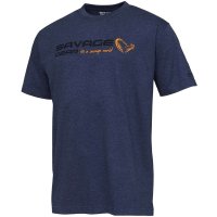Savage Gear triko Signature Logo T-Shirt Blue Melange
