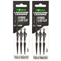 Korda návazce Kable Leadcore Leader Hybrid Lead Clip 50cm Gravel