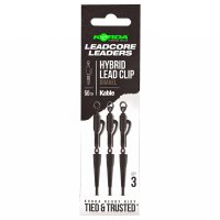 Korda návazce Kable Leadcore Leader Hybrid Lead Clip 50cm Gravel