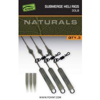 Fox montáž Naturals Submerge Heli Rigs Leaders 75cm 3ks 30lb