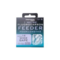 Drennan návazce Fluorocarbon Feeder Wide Gape vel.14 / 4,4lb