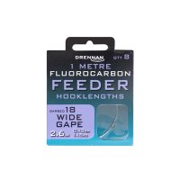 Drennan návazce Fluorocarbon Feeder Wide Gape vel.18 / 2,6lb