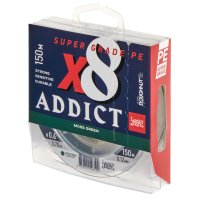 Lucky John šňůra Addict Jigging X8 Braid Multi Color 150m 0,12mm Moss Green