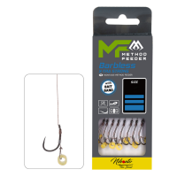 Mikado návazec Method Feeder 10cm s gumičkou, Barbless háček vel.8, pletenka 0.12mm