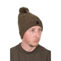 Fox čepice Khaki Knitted Bobble Hat