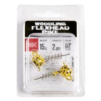 Lucky John jigová hlavička BBS Wobbling Flexhead Pike yellow 15g 2ks
