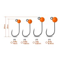 Delphin wolframový jig  T-AREA BL 5ks fluo oranžový