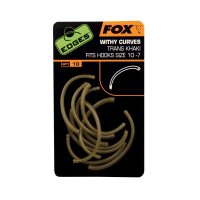 Fox Edges Withy Curve Adaptor Hook Size 10-7 - trans khaki x 10
