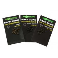 KORDA Gum.Korálek SAFE ZONE 4 mm RUBBER BEADS, brown,  25 ks