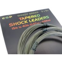 ESP ujímané šokové návazce Tapered Shock Leaders Weedy Green 3x9m