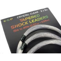 ESP ujímané šokové návazce Tapered Shock Leaders Crystal Clear 3x9m