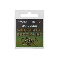 Drennan háčky bez protihrotu Wide Gape Specialist Barbless vel. 4