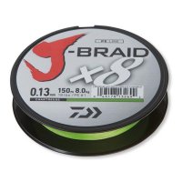 Daiwa pletená šňůra J-Braid 150m 0,13mm 8,0kg Chartreuse