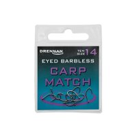 Drennan háčky bez protihrotu Eyed Carp Match Barbless vel. 18