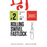Lucky John obratlíky s karabinkou Rolling Swivel Fastlocks vel. 2, 7ks