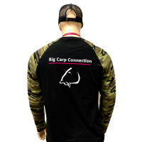 LK Baits triko unisex, dlouhý rukáv černé/maskáč vel. XXL