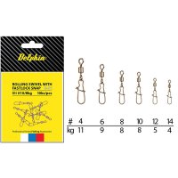 Delphin karabina s obratlíkem Rolling Swivel with Fastlock Snap BN/4