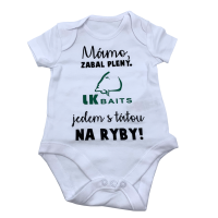 LK Baits body krátký rukáv  Mámo zabal pleny 3-6 měsíců zelený nápis
