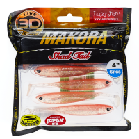 Lucky John 3D Makora Shad Tail 4" Blistr 6ks